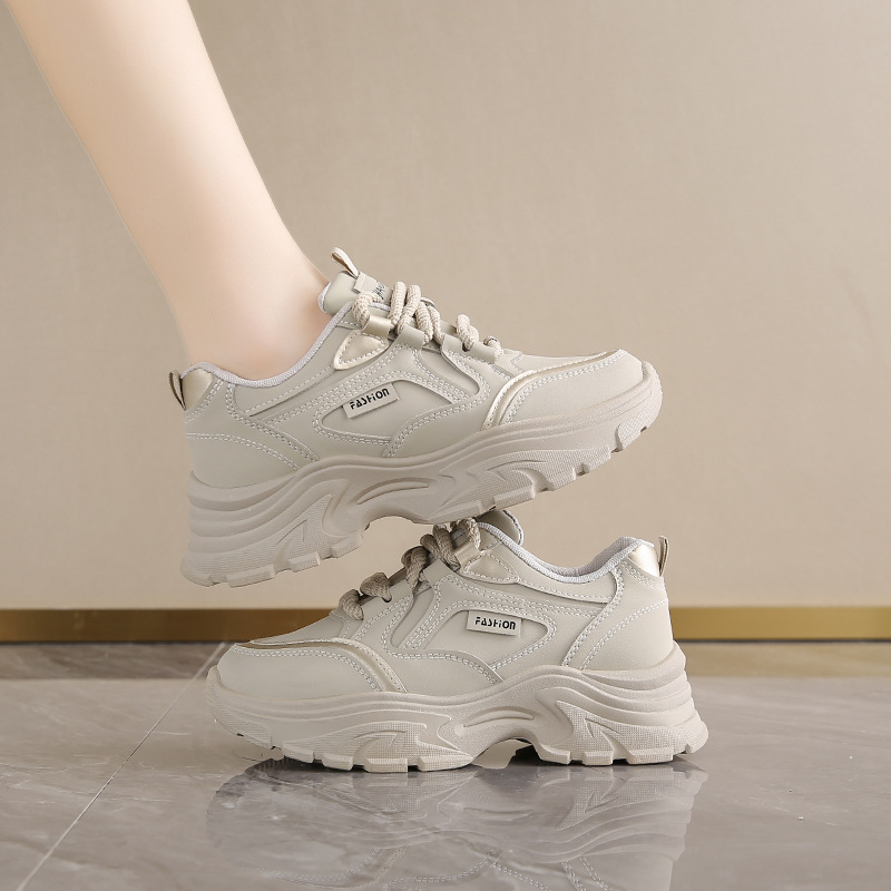 Running Shoes Women - Kadın Deri Alçak Bilekli Baba Ayakkabıları