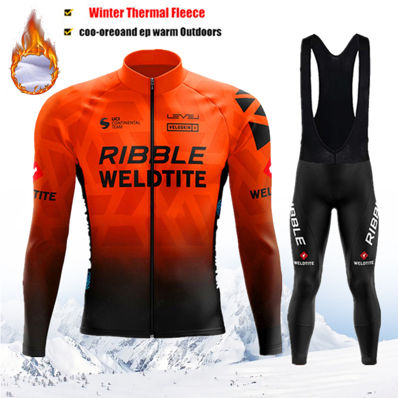 Race Bib - RIBBLE Kışlık Bisiklet Forması Seti Erkekler