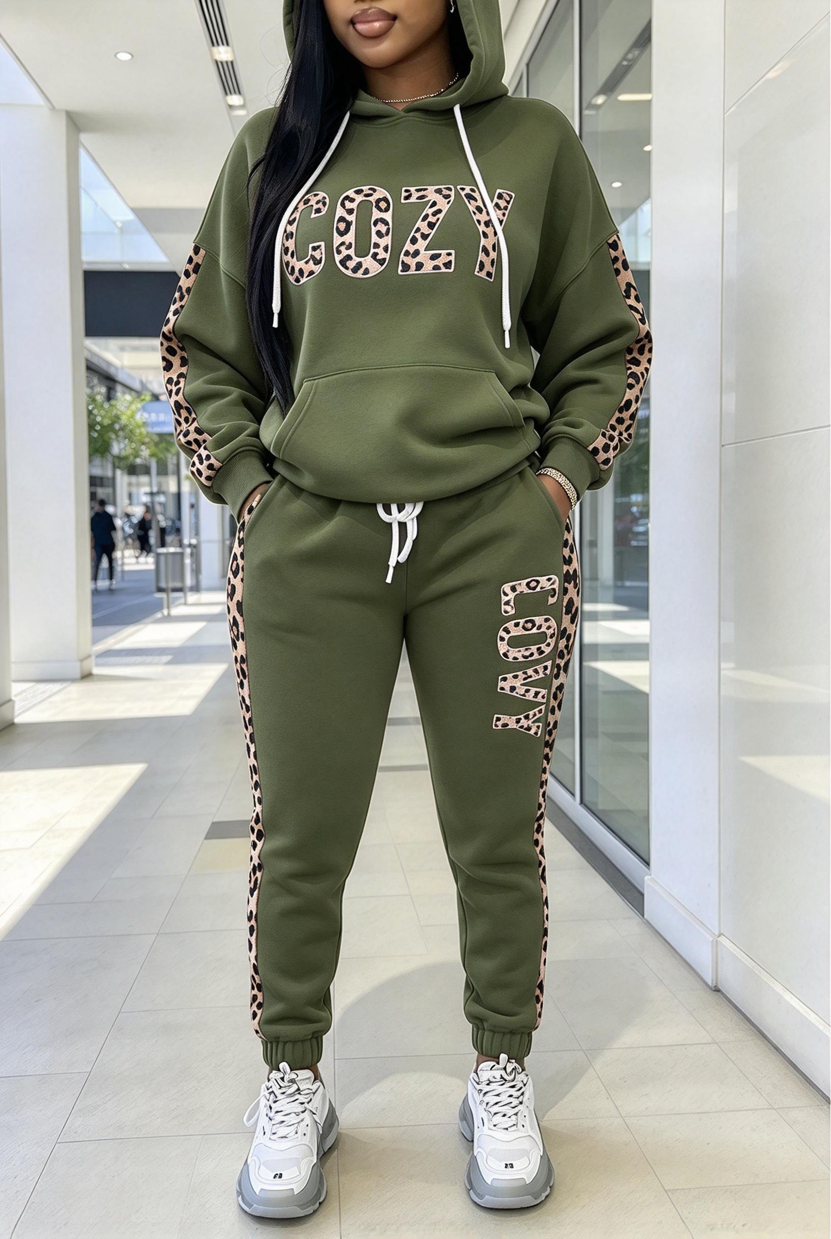 Kadın Leopar Desenli, Harf Det - Joggers Pants incelemesi ve fiyatı